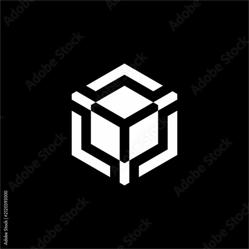 Bold 3D isometric cube logo combining solid block geometry and outer framework. Unique & elegant, ideal for architecture, logistics, data storage, and tech ventures.
