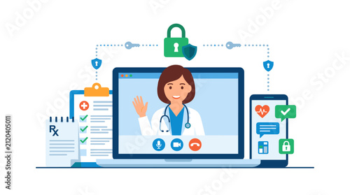Telemedicine consultation: A doctor consults a patient via a video call, demonstrating the convenience and accessibility of modern healthcare.