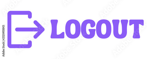 Foto Violet Logout Button Icon Isolated on Transparent Background PNG Sign Out Vector
