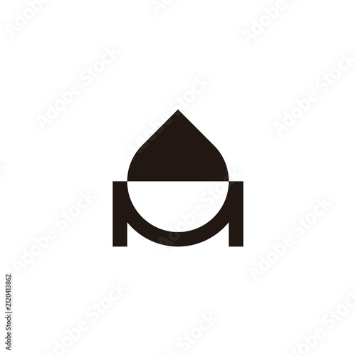 Letter M water drop geometric symbol simple logo vector