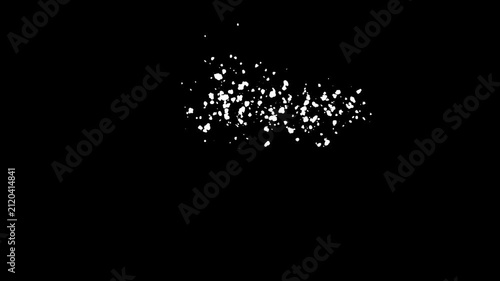 Snow sparkle trail with glitter snowflakes falling animation, winter ice explosion particles, Christmas and New Year greeting background loop, holiday celebration overlay FX