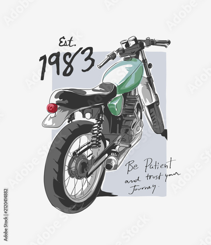 motorcycle hand drawn graphic vector illustration