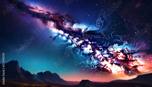 Milky Way Galaxy With Stars In A Night Sky