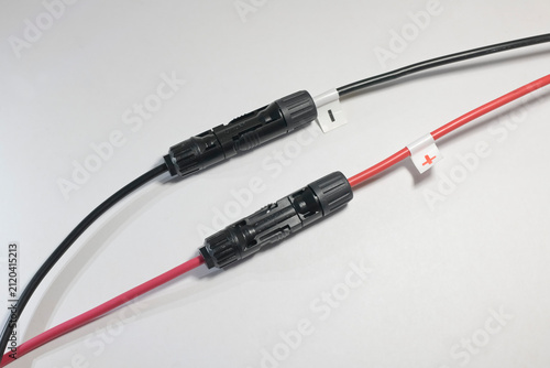 MC4 connector cables for a solar panel