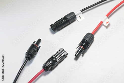 MC4 plugs for a solar panel, disconnected