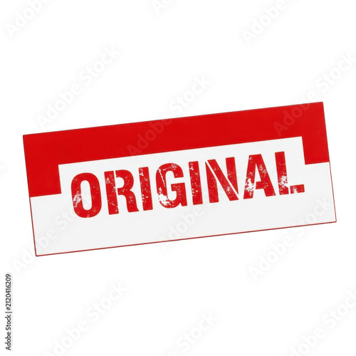 Red original rubber stamp seal on white paper