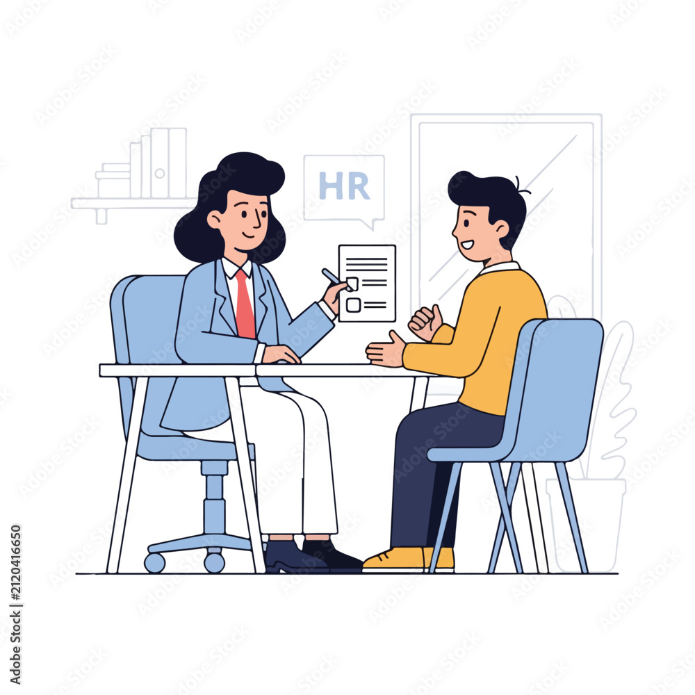 Fototapeta premium Human Resources Specialist Interviewing Male Candidate for Employment