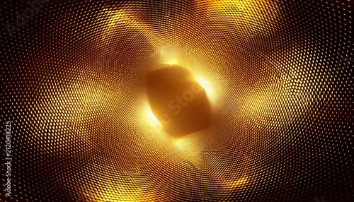 Abstract Gold Glowing Halftone Dotted Background