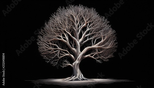 D Render Bare Tree Isolated On A Transparent Background