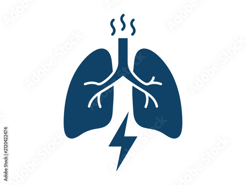 Damaged Lungs Respiratory Health Filled Medical Icon