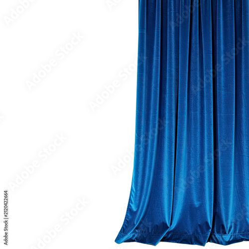 blue curtain with white curtains