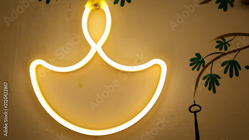 Glowing Diwali Lamp Shaped Neon Wall Light For Indian Festival Home Decoration