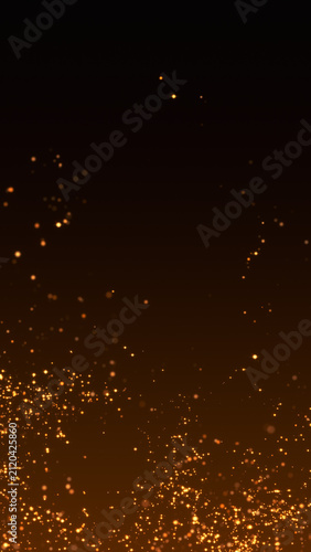 abstract dark luxury gold dust with golden glitter shiny stars lights and particles , holiday christmas new year vertical social media design element