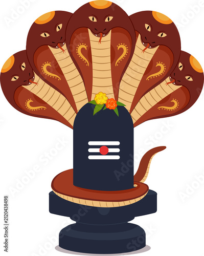 Canvastavla vector illustration of happy nag panchami indian traditional hindu festival cele