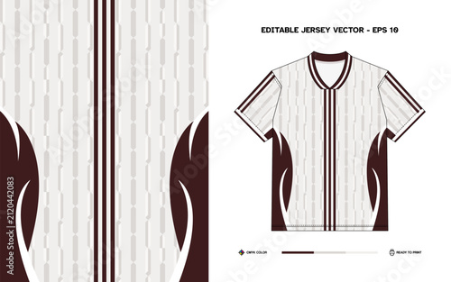 Cream and Dark Brown Football Jersey Design with Center Stripes and Subtle Geometric Knit Texture Pattern