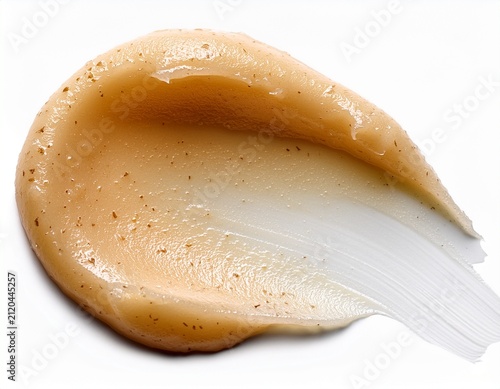 cosmetic smear scrub cream texture on white background