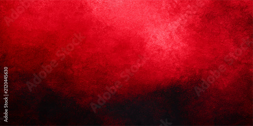 Fotografie Red Grunge Texture Background with Vintage Aged Wall Pattern, Dark Rough Painted