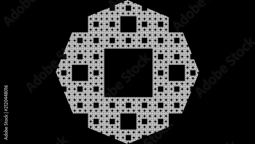 Фотография Sierpinski Octagon Fractal - Black and White Geometric Abstract