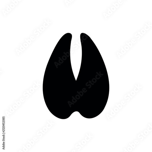 Llama foot print silhouette icon vector illustration.
