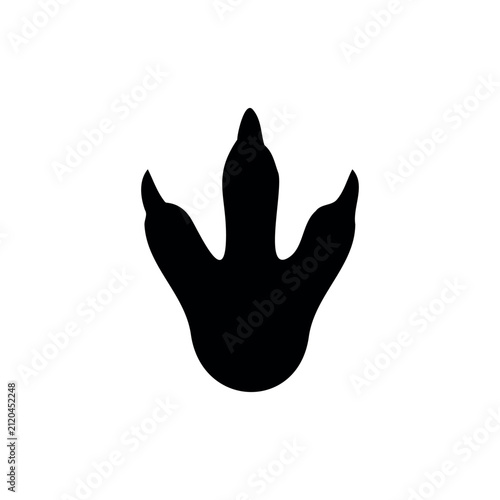 Kangaroo foot print silhouette icon vector illustration.
