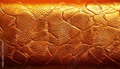 Golden Leather Texture With Warm Orange Background