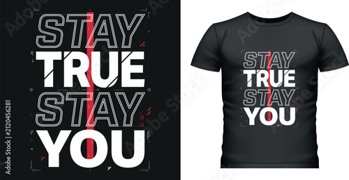 Foto Bold typographic design with motivational message for apparel