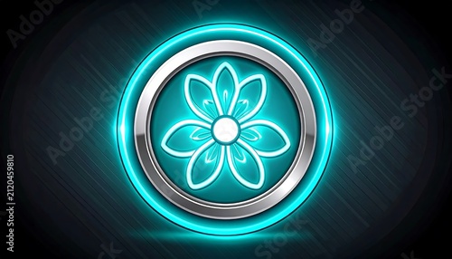 Abstract blue and white geometric mandala pattern.