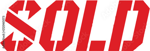 Quadro su tela red sold sign for business sale or auction