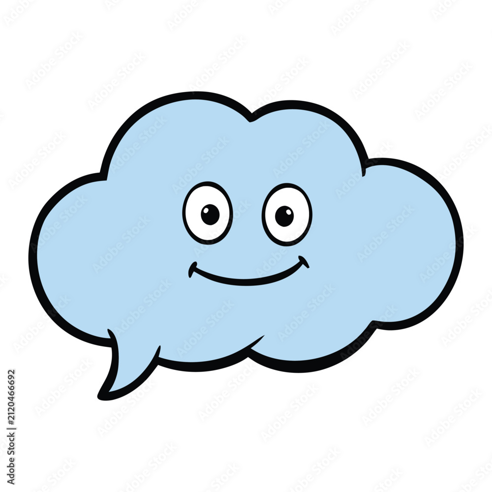 Fototapeta premium A speech cloud bubble is a fun graphic element that highlights conversations, thoughts, or messages. Perfect for comics, chats, social media, presentations, and creative designs.