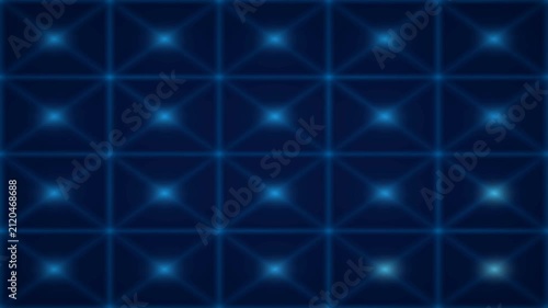 Glowing Cyan Neural Mesh Grid on Dark Blue – Abstract AI Data Network Node Connection & Tech Background Loop