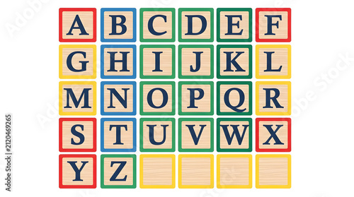 Education Concept Alphabet Blocks Isolated on a transparent background