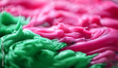 Blurred Background Of Pink And Green Color Mixing With Shallow Depth Of Field
