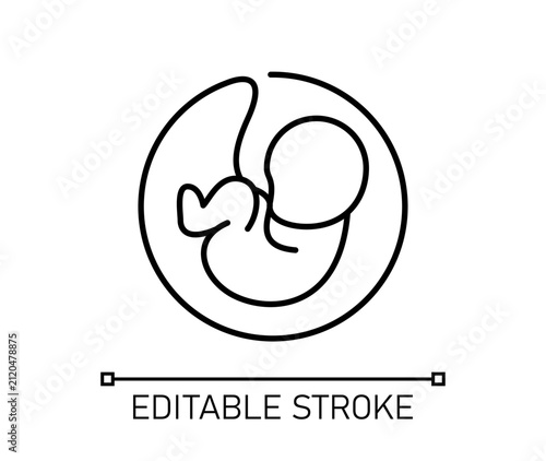 Bild auf Leinwand Embryo Child icon vector editable stroke