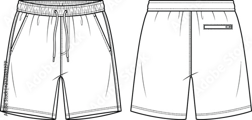 Cuadro en lienzo Cad of two different skirt patterns with darts and waistbands cad sewing