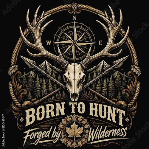 Wild Trails, Fierce Hunts, Endless Adventures Beyond the Mountains, Typography Vector T-shirt Design