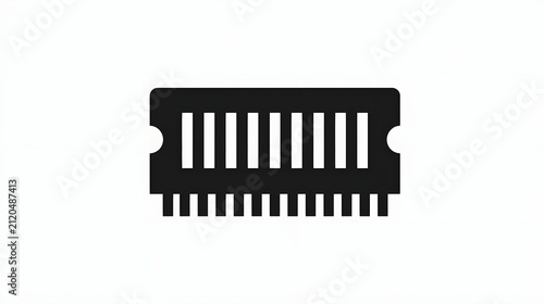 Black RAM module icon on white background