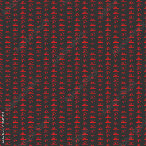 Red Geometric Seamless Pattern On Dark Background With Repetitive Sunburst Motif And Minimalist Grid