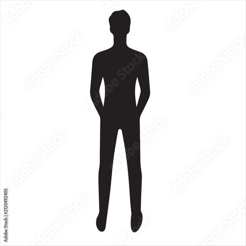 Person staring at horizon vector silhouette clip art abstract logo concept illustration