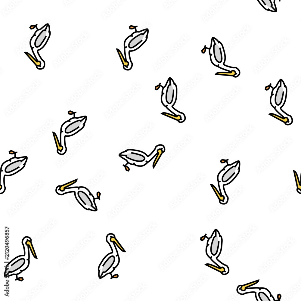 Fototapeta premium pelican bird vector seamless pattern pelican bird sign illustration