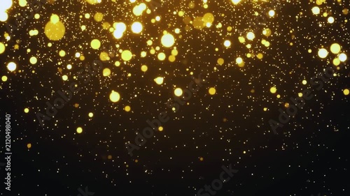 Golden Confetti Rain Overlay for Video Editing