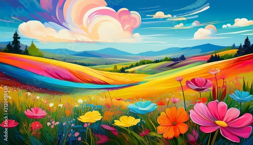 Vibrant Colorful Meadow