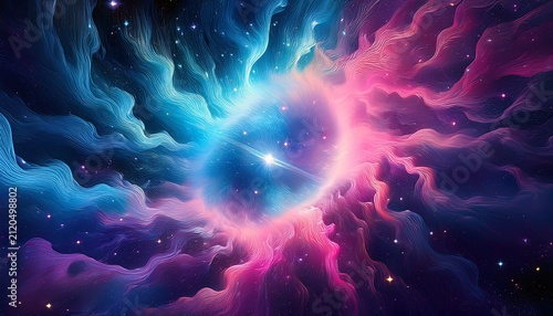 Blue And Pink Nebula