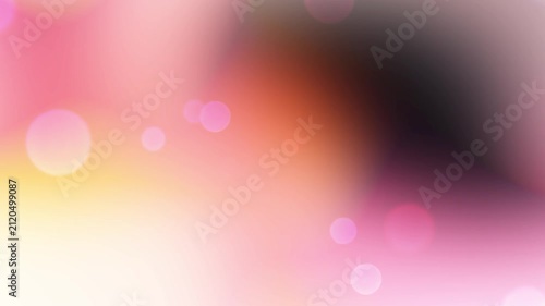 Warm glowing peach, cream white, and soft rose pink fluid gradient wave loop with delicate floating bokeh circles for wedding video background overlay