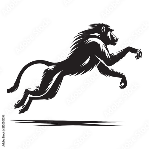 Baboon, Monkey, Primate, African, Wild, Safari, Jungle, Olive, Chacma, Hamadryas, Guinea, Yellow, Baby, Cute, Angry, Face, Portrait, Wildlife, Nature, Illustration, Drawing, Vector, Clipart.