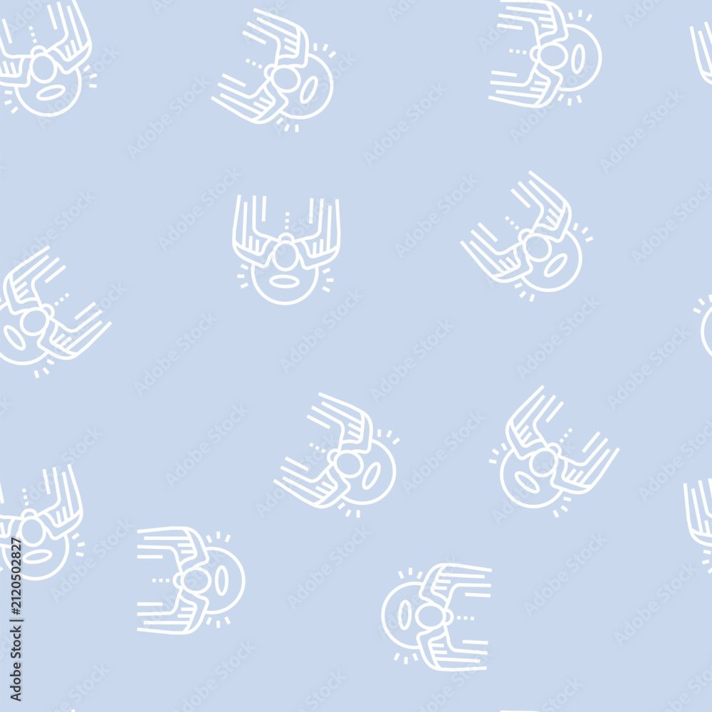 Fototapeta premium angel christianity vector line seamless pattern angel christianity sign illustration