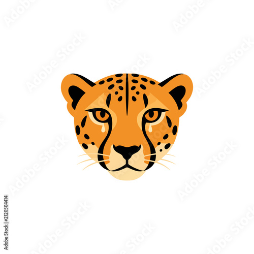 Leopard face illustration for wildlife and nature themes. 