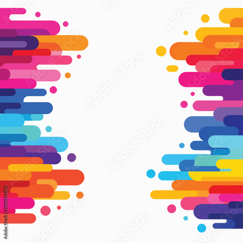 Colorful Abstract Pattern with Geometric Shapes and Icons