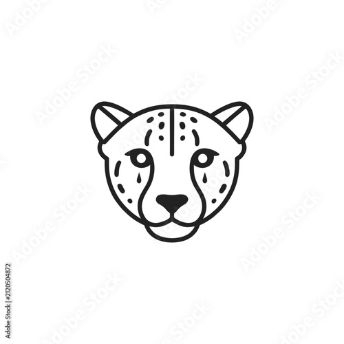 Cute tiger face illustration for wildlife and animal themes. 