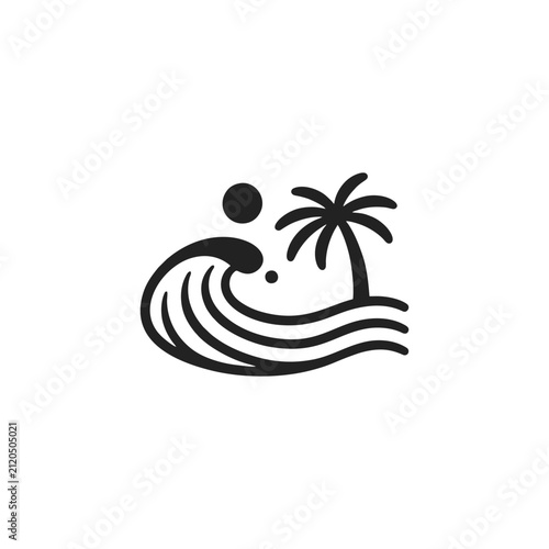 Minimalist water splash icon. .