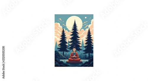 Serene Mountain Lake Scene with Pine Trees and Dramatic Clouds at Sunset